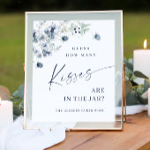 Elegantes Winter Dusty Blue Foliage Brautparty Poster