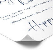 Elegantes Winter Dusty Blue Foliage Brautparty Poster (Ecke)