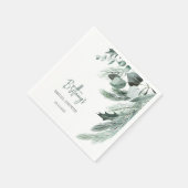 Elegantes Winter Eukalyptus-Brautparty Serviette (Ecke)