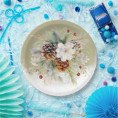 Elegantes Winter Evergreen Baby Shower Party Pappteller (Party)