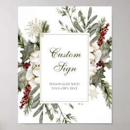 Elegantes Winter Evergreen Benutzerdefiniertes Tex Poster