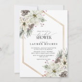 Elegantes Winter Evergreen Brautparty Einladung (Vorderseite)