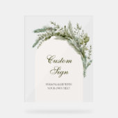 Elegantes Winter Floral Arch Brautparty Custom Acrylschild (Vorderseite)