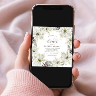 Elegantes Winter Floral Brautparty Einladung