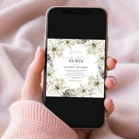 Elegantes Winter Floral Brautparty Einladung