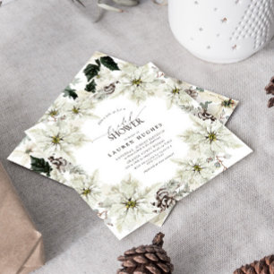 Elegantes Winter Floral Brautparty Einladung