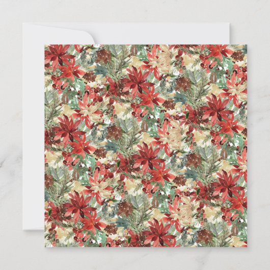 Elegantes Winter Floral Gold Weihnachten Foto (Rückseite)