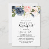 Elegantes Winter Floral Wedding Breakfast Einladung (Vorderseite)