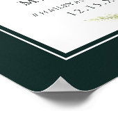 Elegantes Winter Floral Wedding Willkommenszeichen Poster (Ecke)