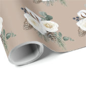 Elegantes Winter Floral Wrapping Paper Geschenkpapier (Rolleneckpunkt)
