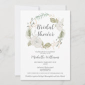 Elegantes Winter Floral Wreath Brautparty Einladung (Vorderseite)