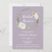 Elegantes Winter Floral Wreath Brautparty Einladung (Vorderseite)