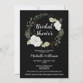 Elegantes Winter Floral Wreath Brautparty Einladung (Vorderseite)