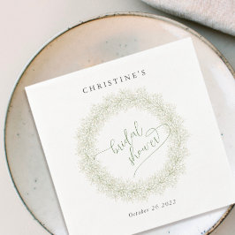 Elegantes Winter Floral Wreath Brautparty Serviette