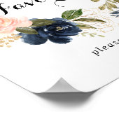 Elegantes Winter Floral Wreath Lieblingszeichen Poster (Ecke)