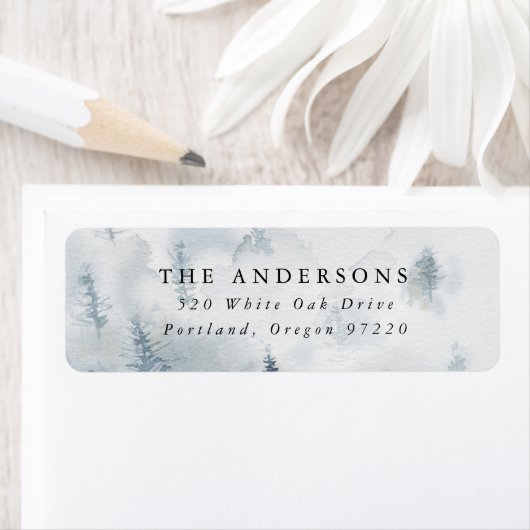 Elegantes Winter Forest Return Address Label (Insitu)
