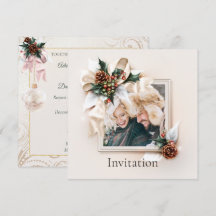 Elegantes Winter Foto Hochzeit Einladung