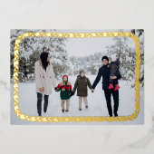 Elegantes Winter Garland Foto Folien Feiertagskarte (Vorderseite)