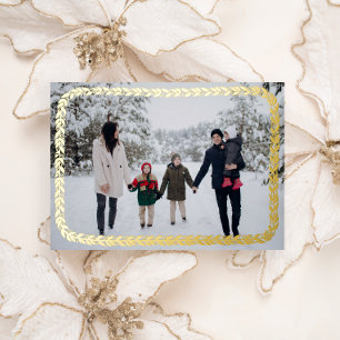Elegantes Winter Garland Foto Folien Feiertagskarte