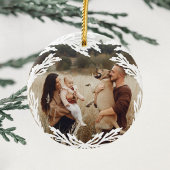 Elegantes Winter Garland Wreath Monogram Wappen Fo Keramik Ornament