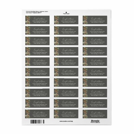 Elegantes Winter Gray Wedding Return Label (Vorne)