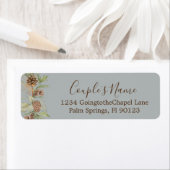 Elegantes Winter Gray Wedding Return Label (Insitu)