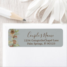 Elegantes Winter Gray Wedding Return Label