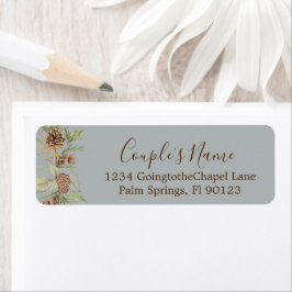 Elegantes Winter Gray Wedding Return Label
