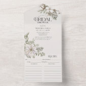 Elegantes Winter Greenery Brautparty & Rezept All In One Einladung (Innen Boden)