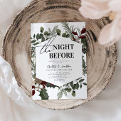 Elegantes Winter Greenery Foto Probe Abendessen Einladung