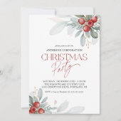 Elegantes Winter Greenery Office Weihnachtsfest Pa Einladung (Vorderseite)