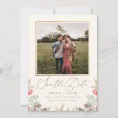Elegantes Winter Greenery Watercolor Hochzeitsfest Save The Date (Vorderseite)