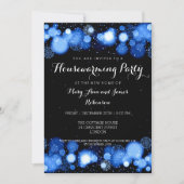 Elegantes Winter Housewarming Party Blau Einladung (Vorderseite)
