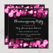 Elegantes Winter Housewarming Party Rosa Einladung (Vorne/Hinten)