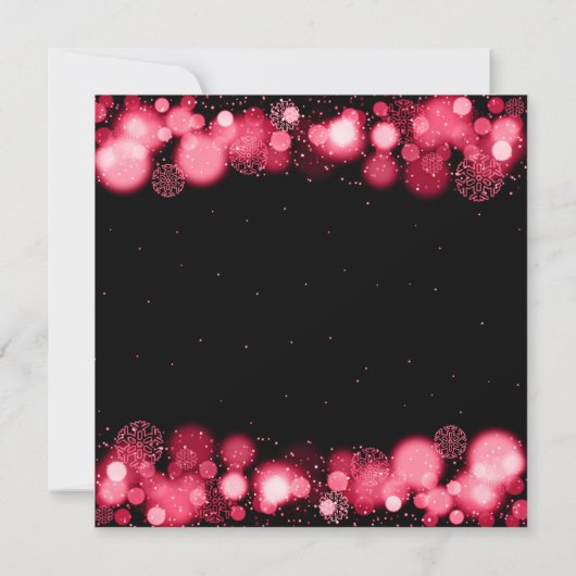 Elegantes Winter Housewarming Party Rot Einladung (Rückseite)