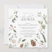 Elegantes Winter Pine Brautparty Einladung (Vorderseite)