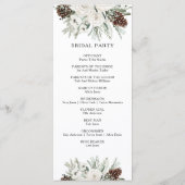 Elegantes Winter Pine Wedding Programm (Rückseite)