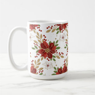 Elegantes Winter-Poinsettien-Blumenmuster Kaffeetasse