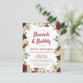 Elegantes Winter Rose Brunch & Bubbly Brautparty Postkarte (Stehend Vorderseite)