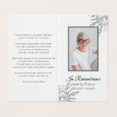 Elegantes Winter-Snowflakes Beerdigungsgebet Visitenkarten (Außenseite Aufgefaltet)