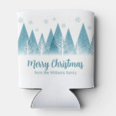 Elegantes Winter Trees Custom Blue Christmas Party Dosenkühler (Rückseite)