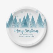 Elegantes Winter Trees Jährliches Weihnachtsfest P Pappteller (Vorderseite)