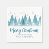 Elegantes Winter Trees Jährliches Weihnachtsfest P Serviette (Vorderseite)