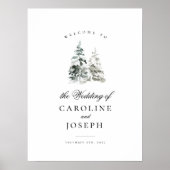 Elegantes Winter Trees Wedding Welcome Sign Poster (Vorne)