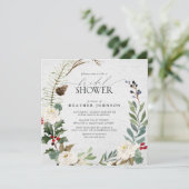 Elegantes Winter Watercolor Brautparty Einladung (Stehend Vorderseite)