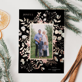 Elegantes Winter Watercolor Foto Folien Feiertagskarte