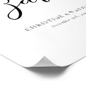 Elegantes Winter Wedding Bar Sign Poster (Ecke)
