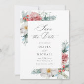 Elegantes Winter Wedding Christmas Foto Save The Date (Vorderseite)