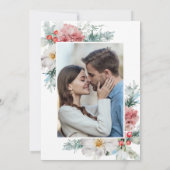 Elegantes Winter Wedding Christmas Foto Save The Date (Rückseite)