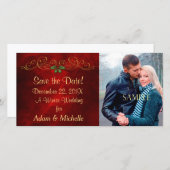 Elegantes Winter Wedding Foto Save the Date (Vorne/Hinten)